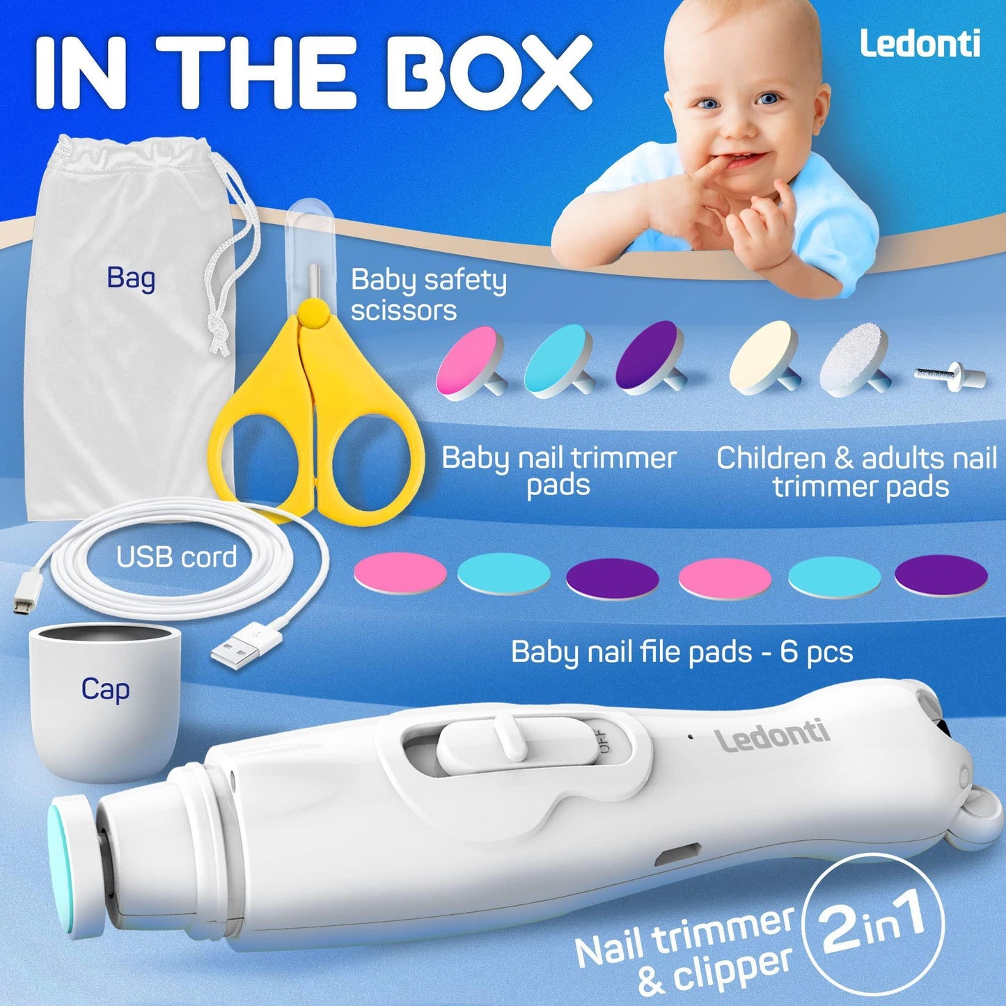 Baby Nail Trimmer Electric (Rechargeable)   Baby Nail Clippers & File