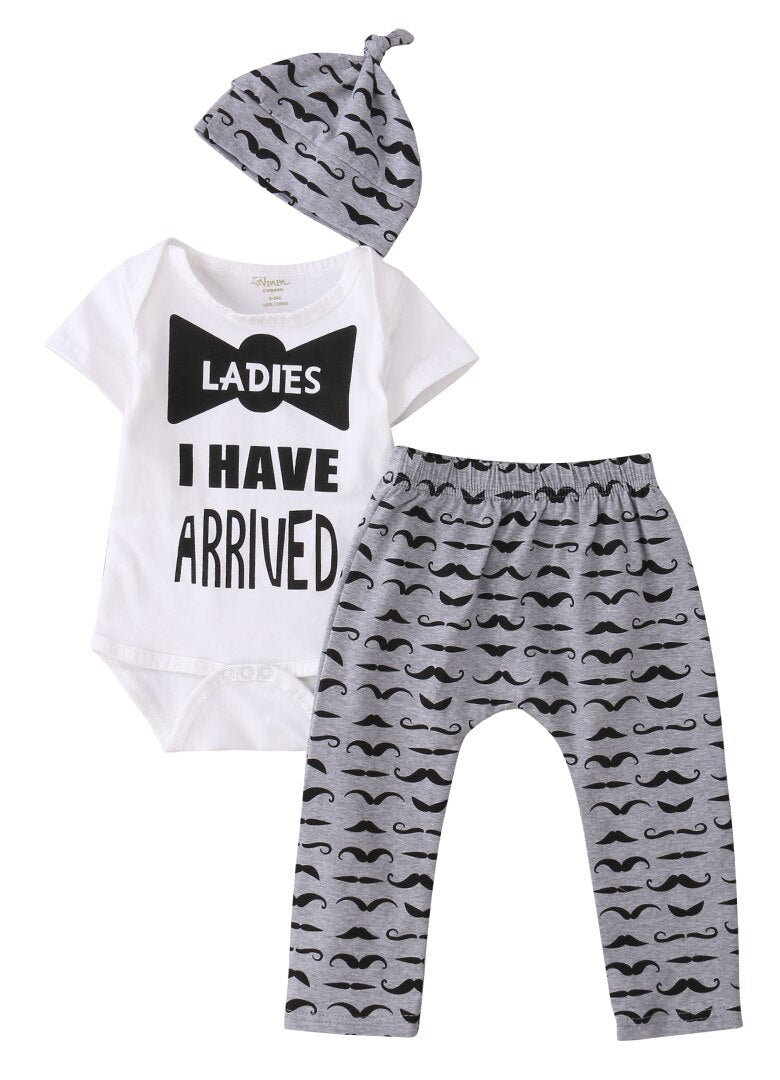 Infant Baby Boys Bowtie Romper Tops Pants