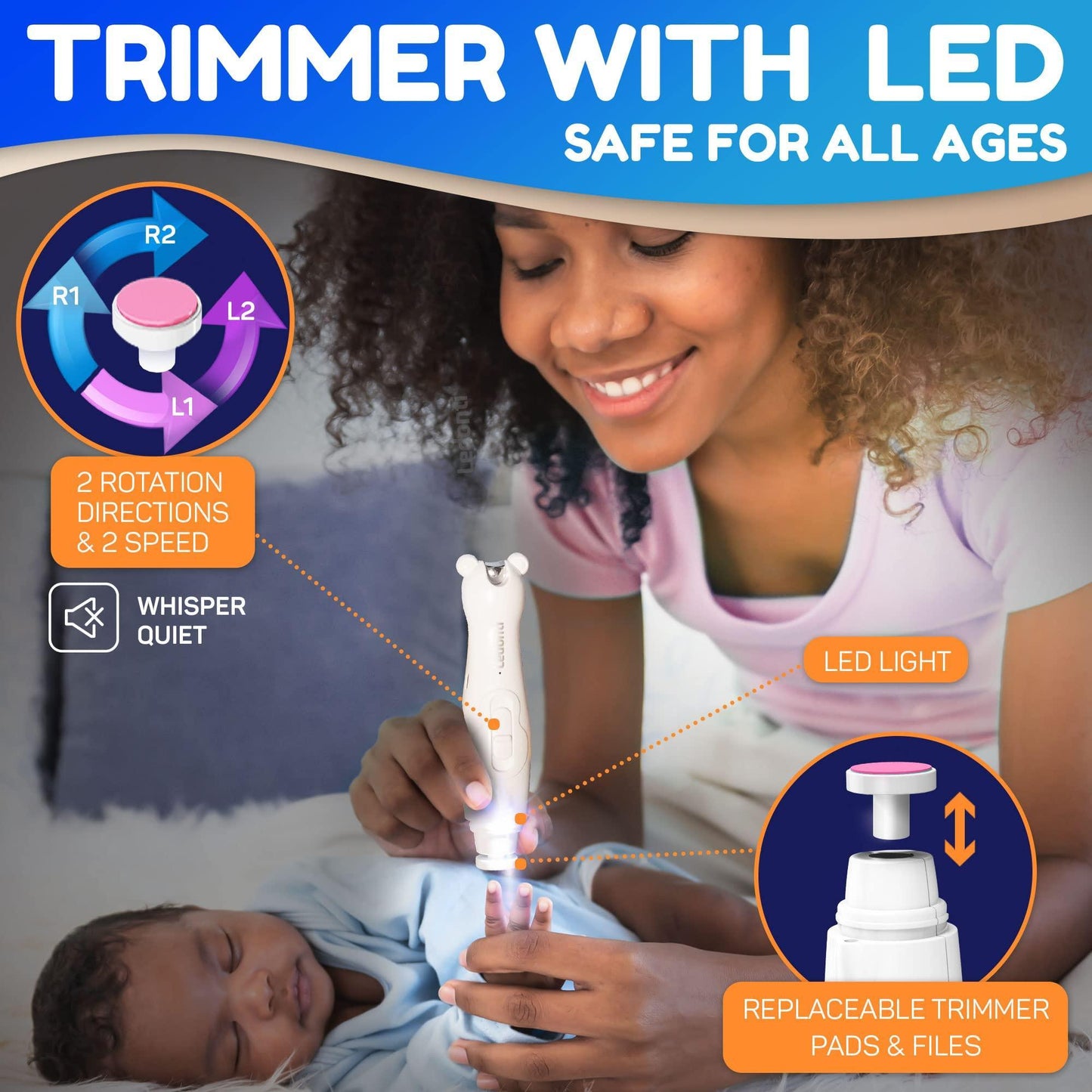 Baby Nail Trimmer Electric (Rechargeable)   Baby Nail Clippers & File