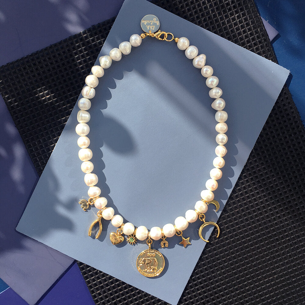 Charm Pearl Necklace
