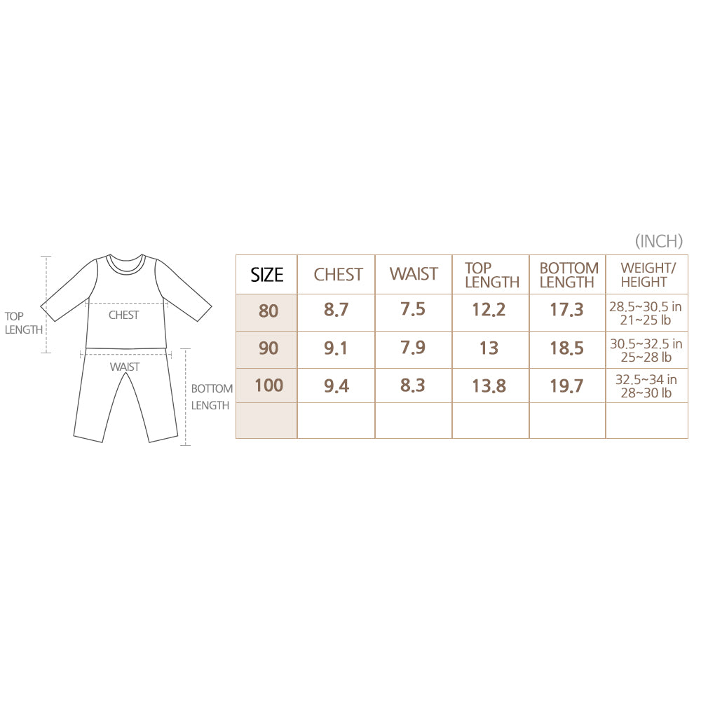 Hipzoo Organic Cotton High-Tension Flat Seam baby toddler Pajama Set