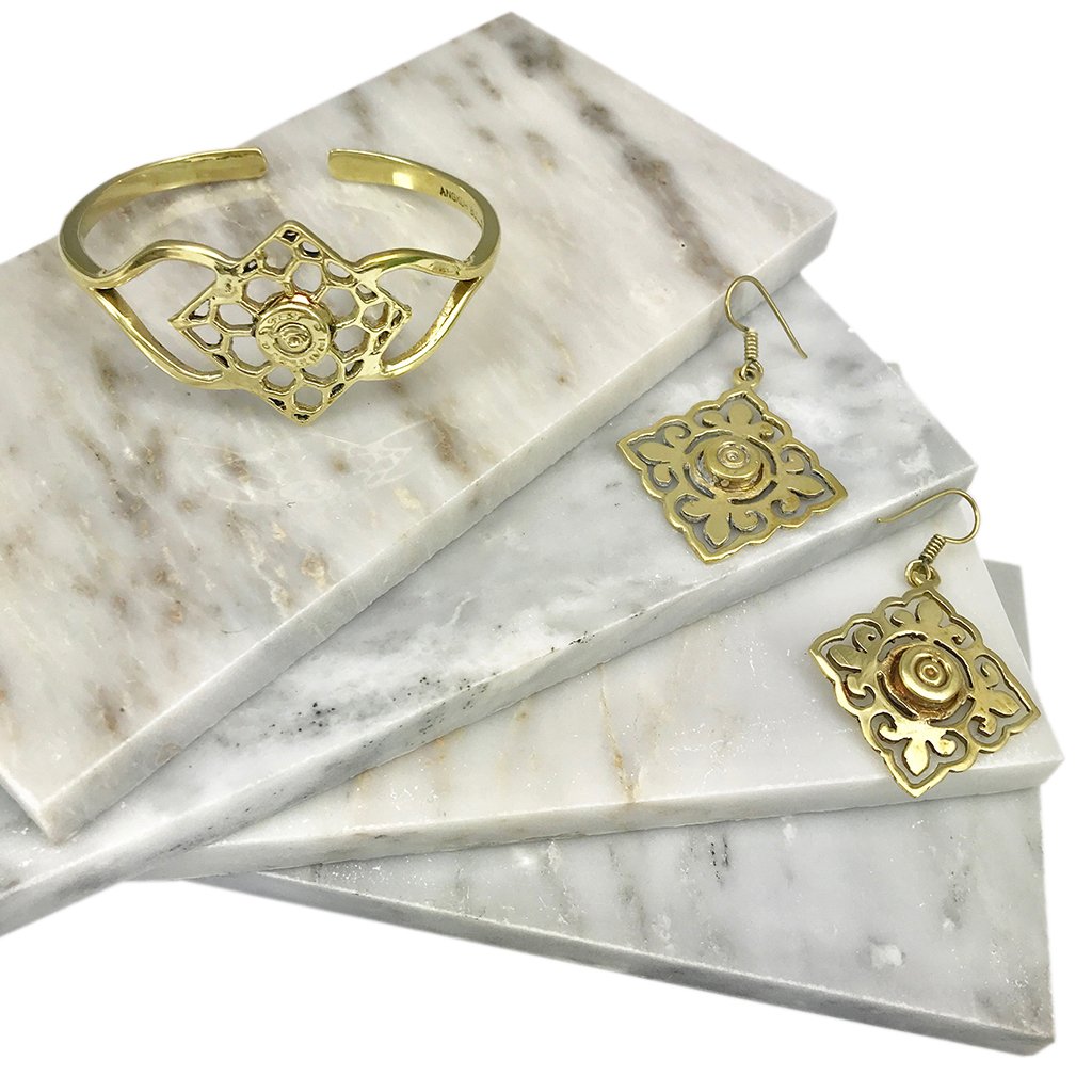 Angkor Bullet Earrings Brass from recycled bombshell + Bullet casings