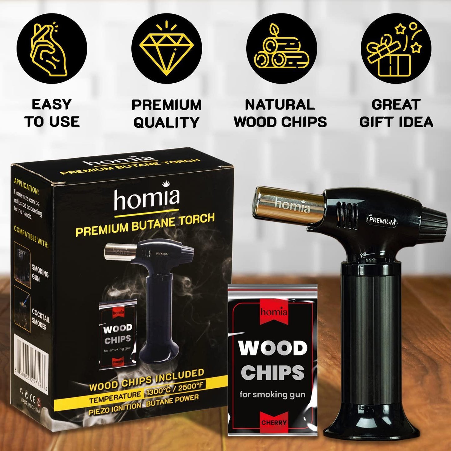 Butane Torch  Refillable Kitchen Torch Lighter Adjustable Flame for