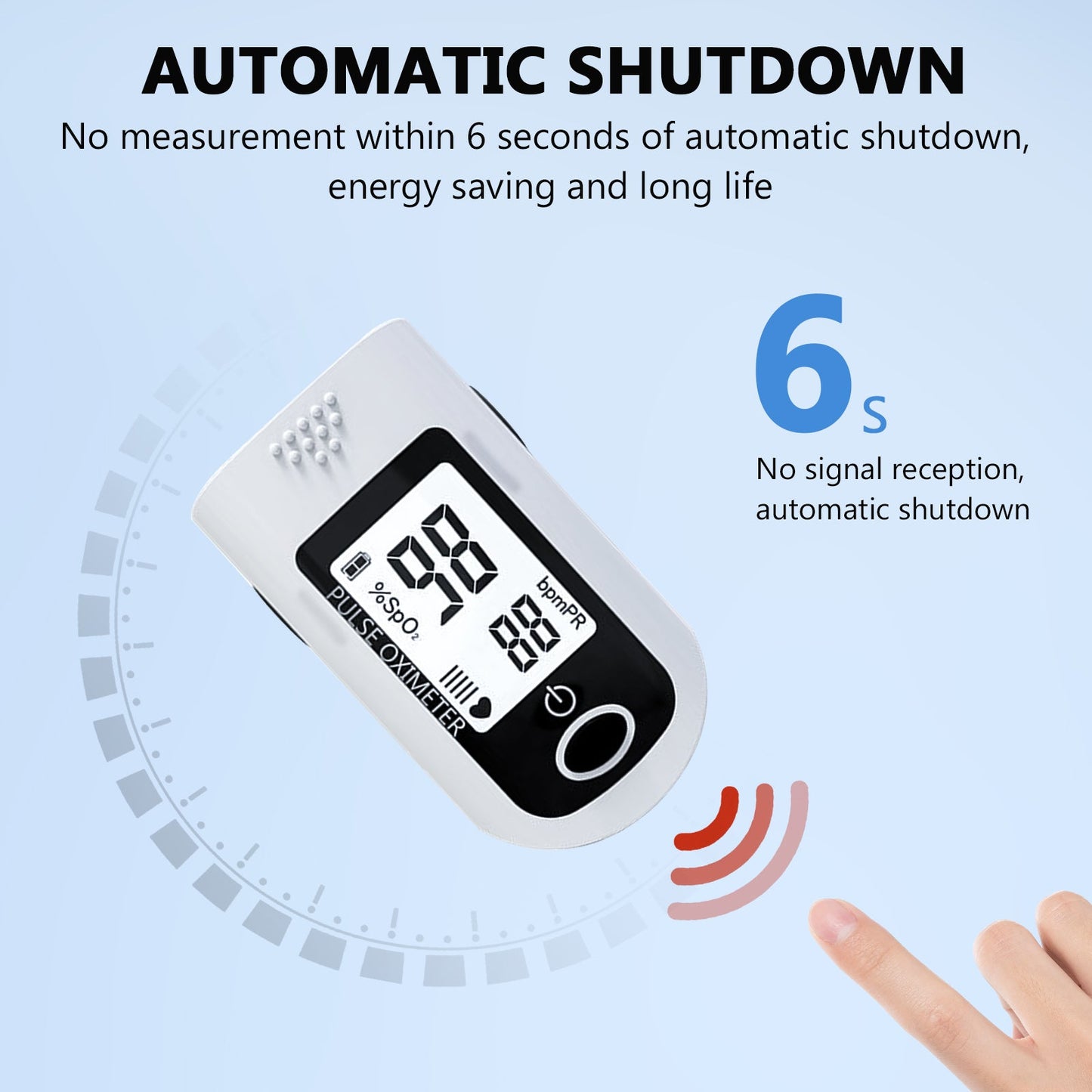 Fingertip Pulse Oximeter Blood Oxygen Meter SpO2 Monitor, Blood Oxygen