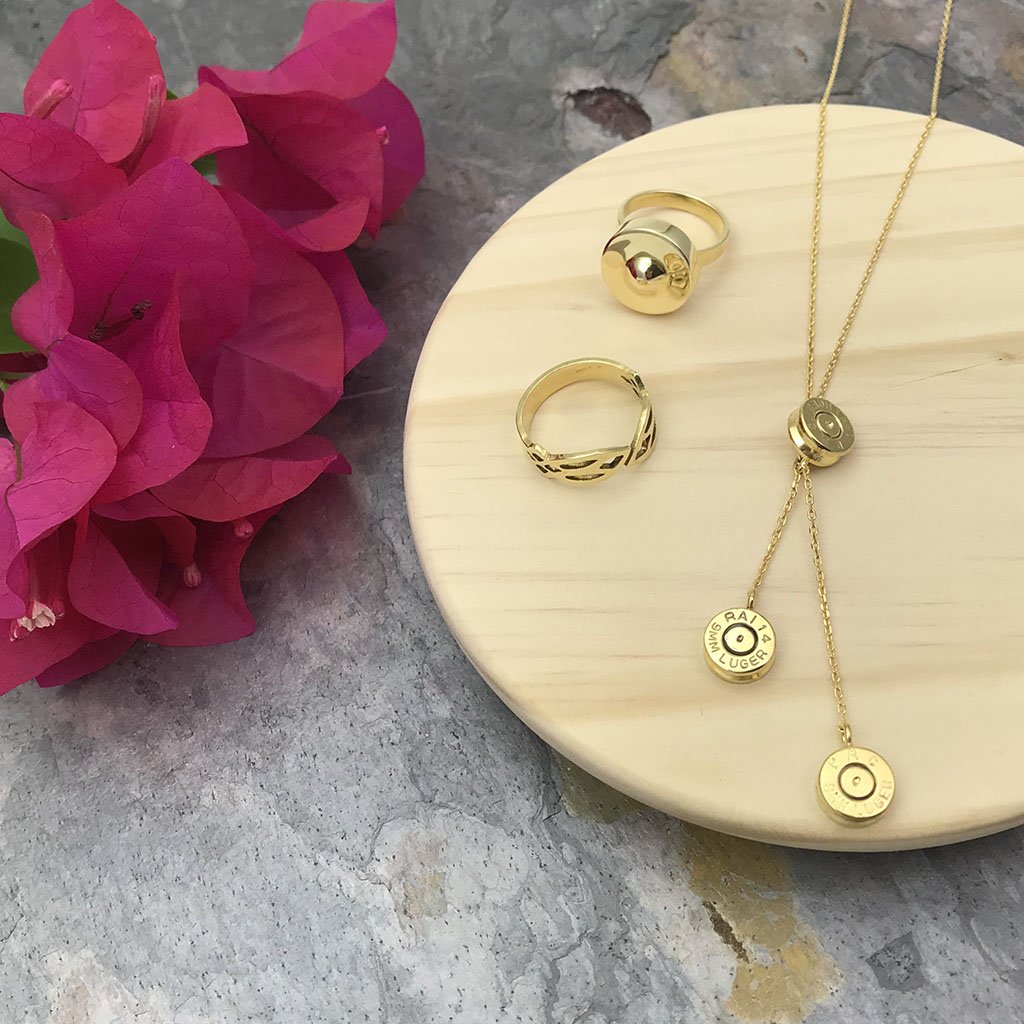 Cambodian Leaf Ring Brass from recycled bombshell + bullet casings