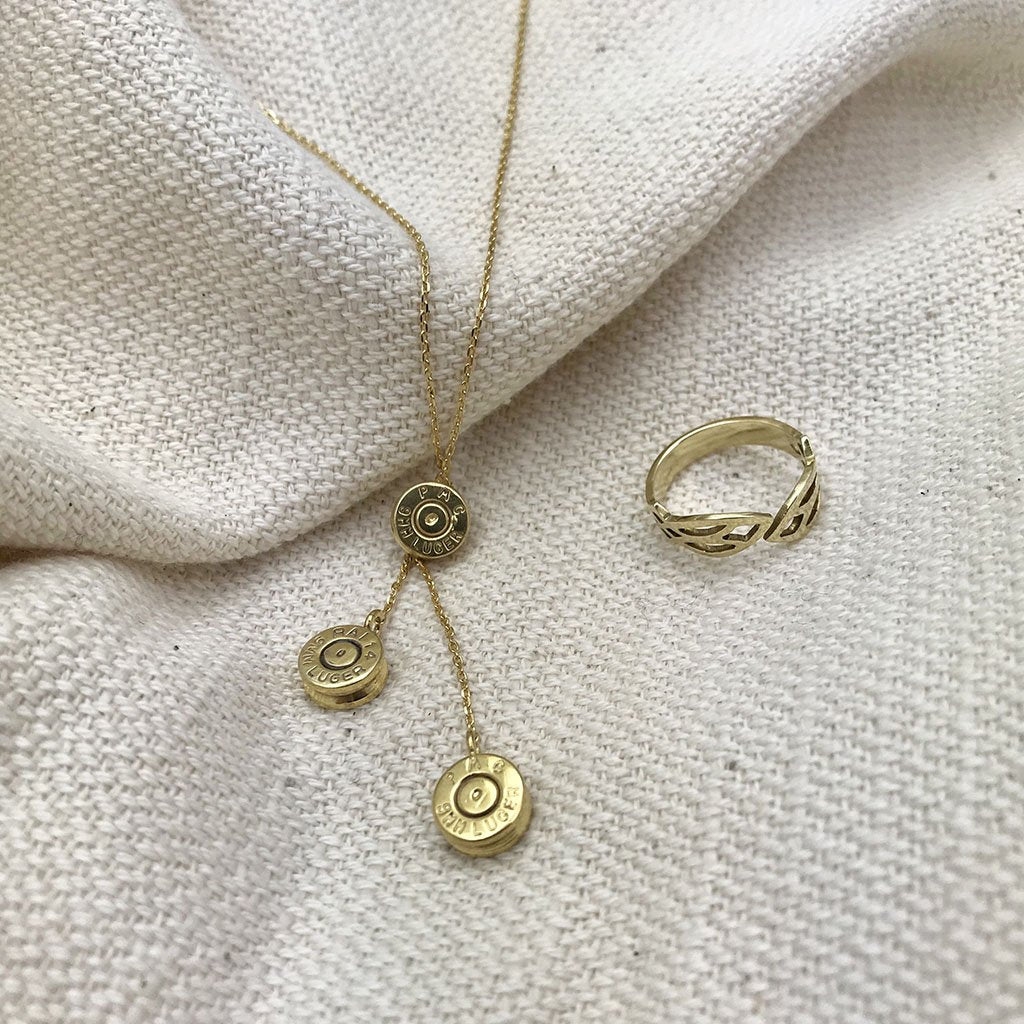 Cambodian Leaf Ring Brass from recycled bombshell + bullet casings