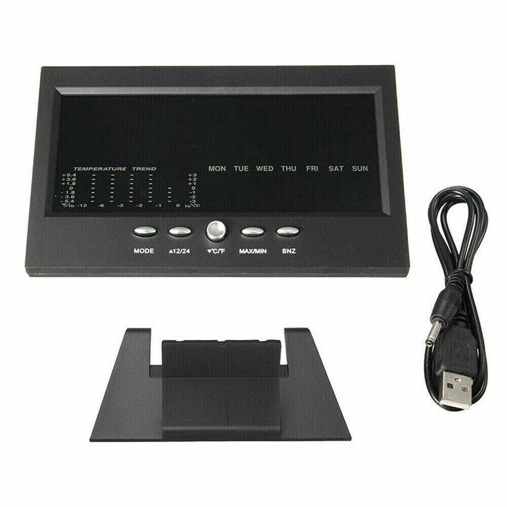 LED Digital Alarm Clock Snooze Calendar Thermometer Hygrometer Weather