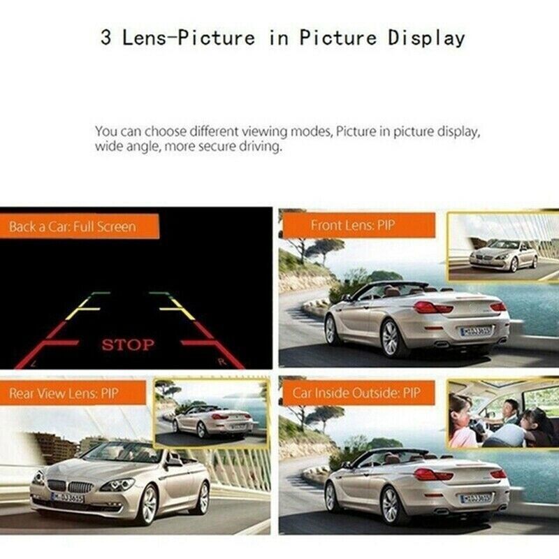 1080P 4" Dual Lens HD Car DVR Rearview Video Dash Cam Recorder Camera