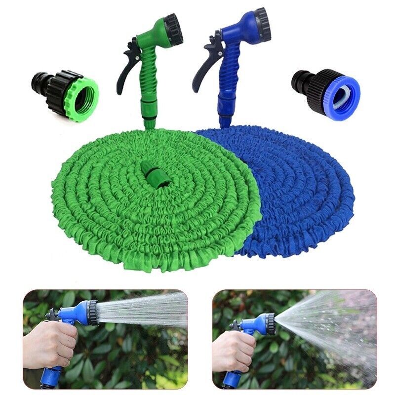 Expanding Expandable Flexible Garden Water Hose w Spray Nozzle 25, 50,