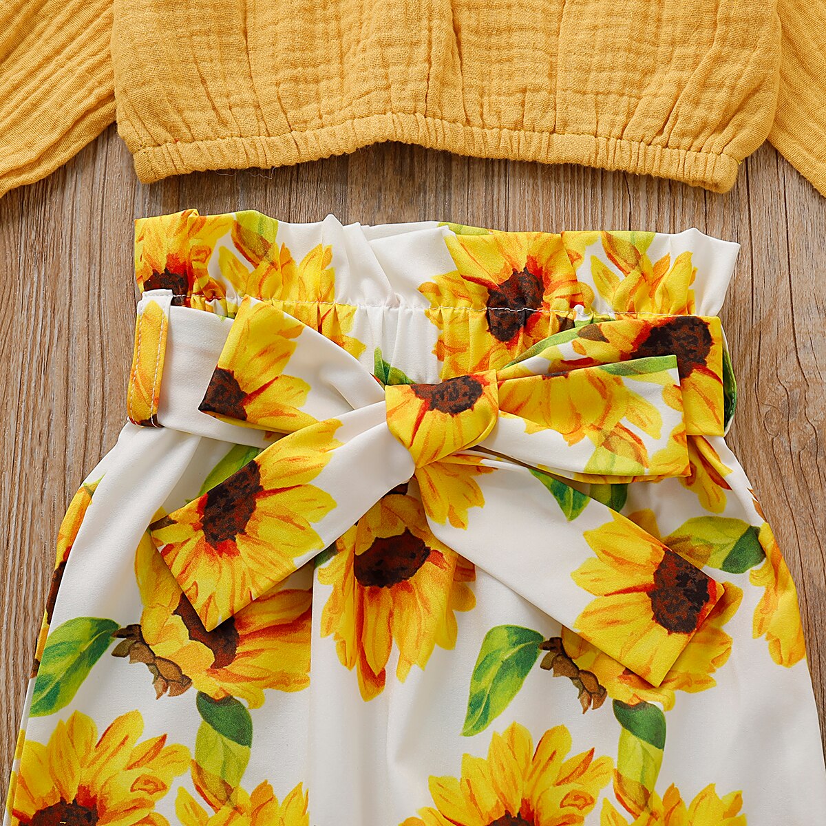 Toddler Baby Girl Ruffle Tops Sunflower Pants