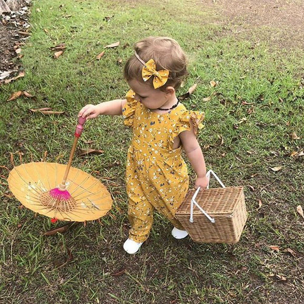Toddler Baby Kids Girls Sleeveless  Jumpsuit