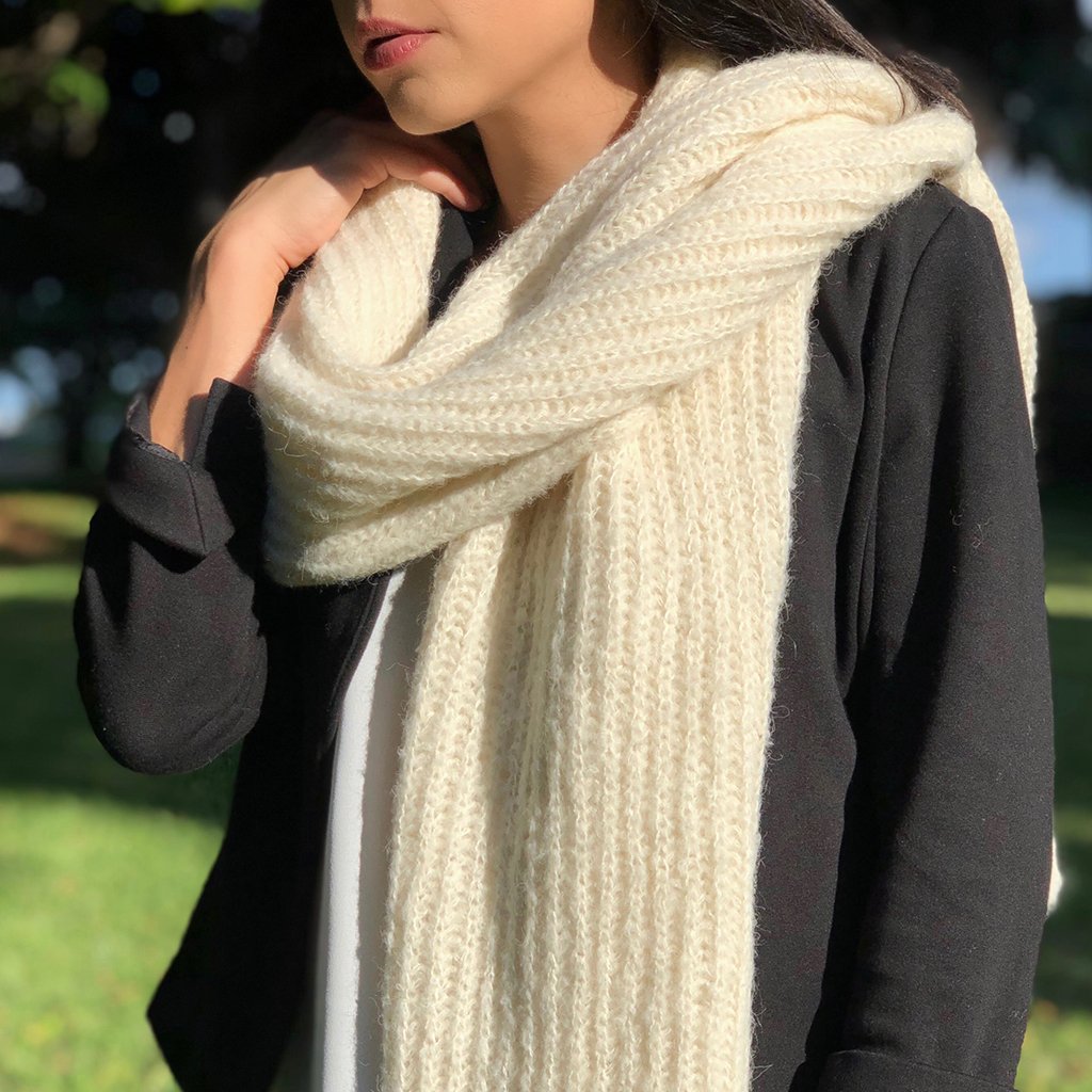 Chunky Snow Knit 100% Alpaca Scarf