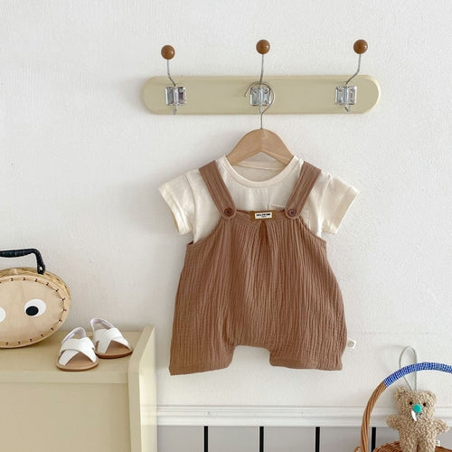 Summer Hot Selling Baby Kids Unisex Sleeveless Plain Solid Color Strap