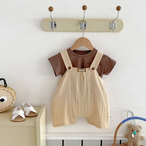 Summer Hot Selling Baby Kids Unisex Sleeveless Plain Solid Color Strap