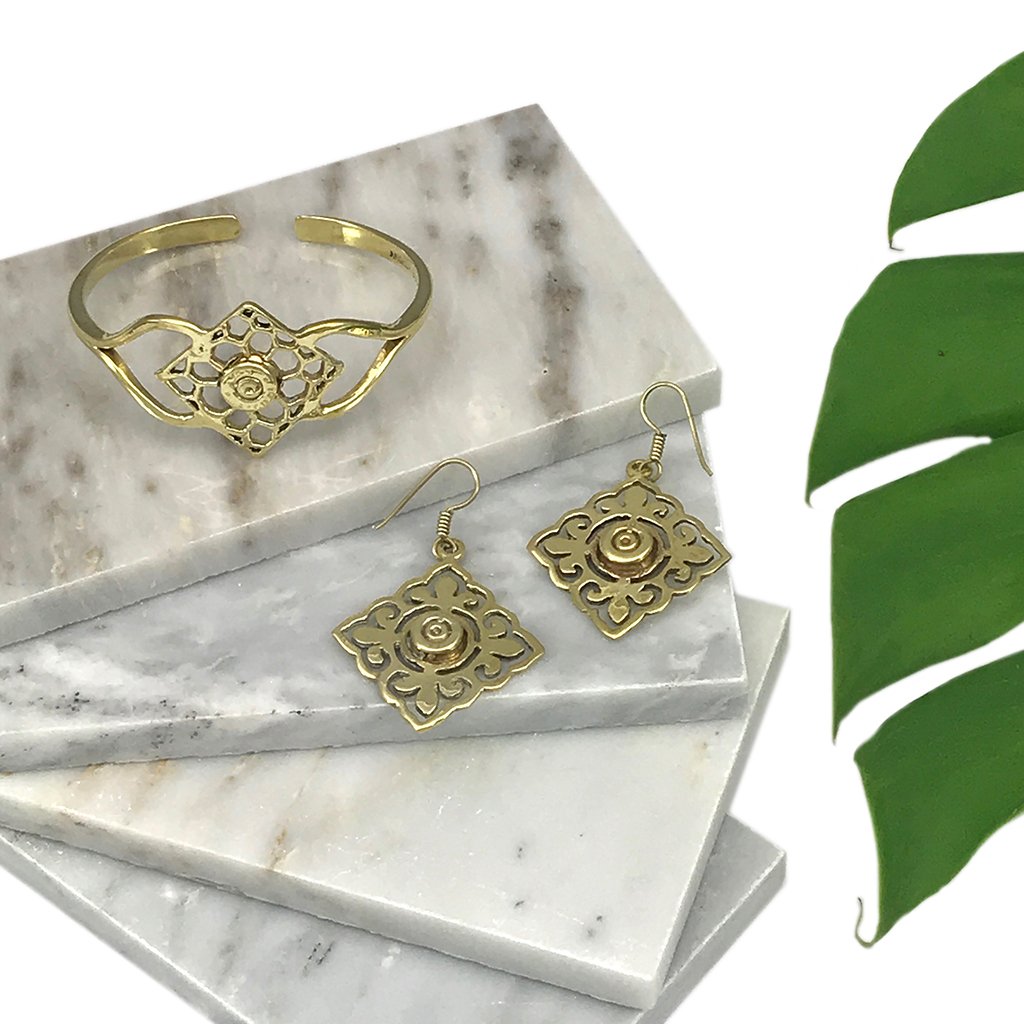 Angkor Bullet Earrings Brass from recycled bombshell + Bullet casings